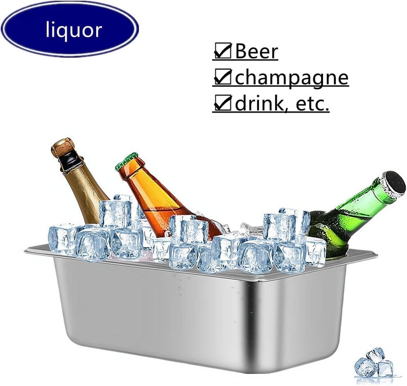 BEENIFIC دلاء الثلج للحفلات، دلو النبيذ والبيرة والشامبانيا، حاوية مكعبات الثلج من الفولاذ المقاوم للصدأ (متوسطة) - Image 2